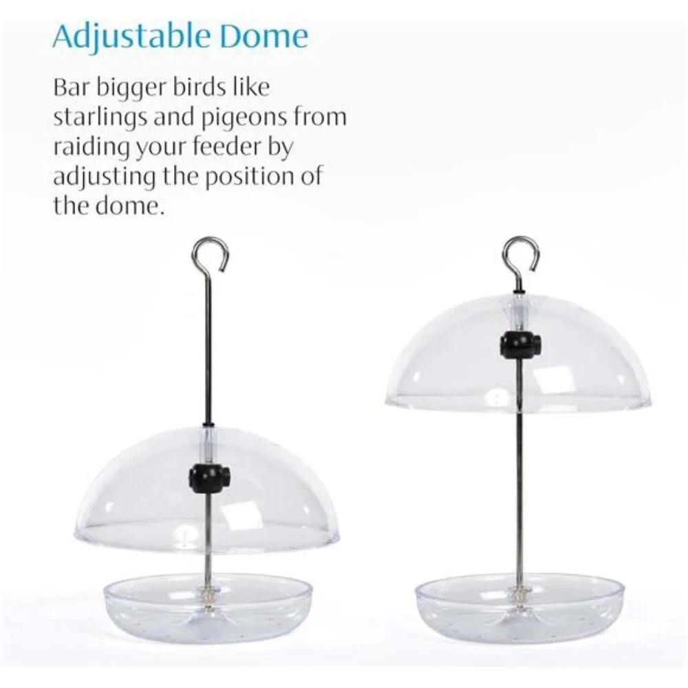 Dome Bird Feeder for Bluebird and Chickadees,Perfect for Mealworm Bird Feeder